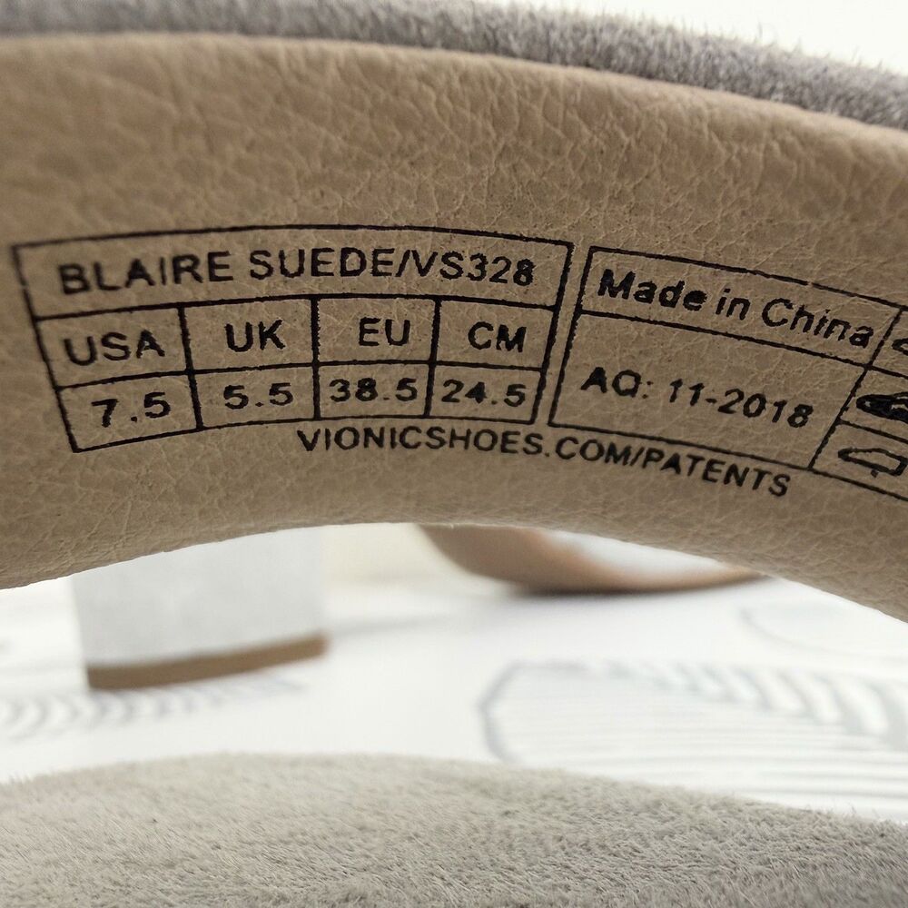 Vionic Blaire Strappy Suede Leather Heels Gray Women’s 7.5 Comfort Support - Picture 6 of 9